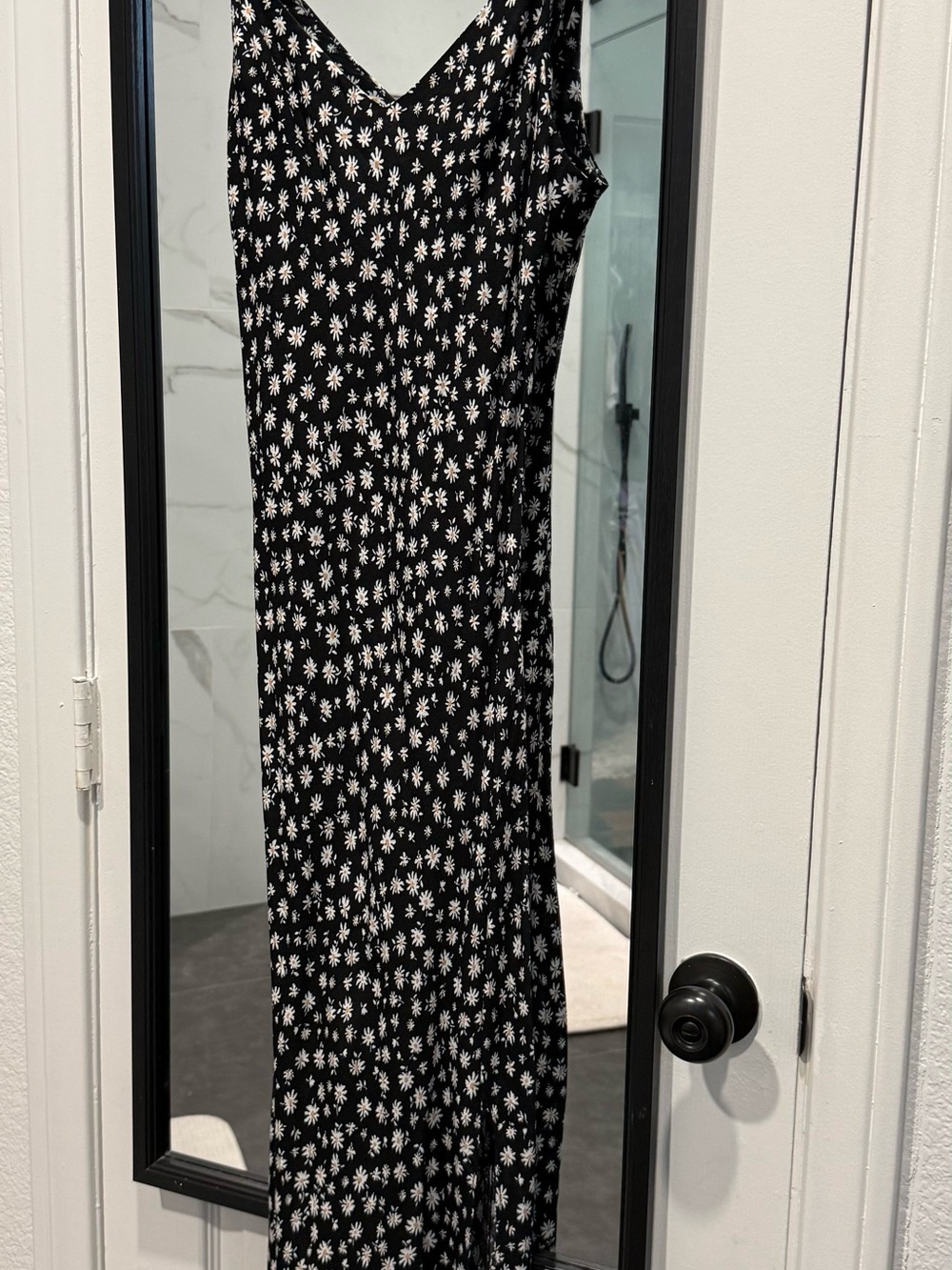 The Work Shop Black Maxi Dress with White Daisy Print